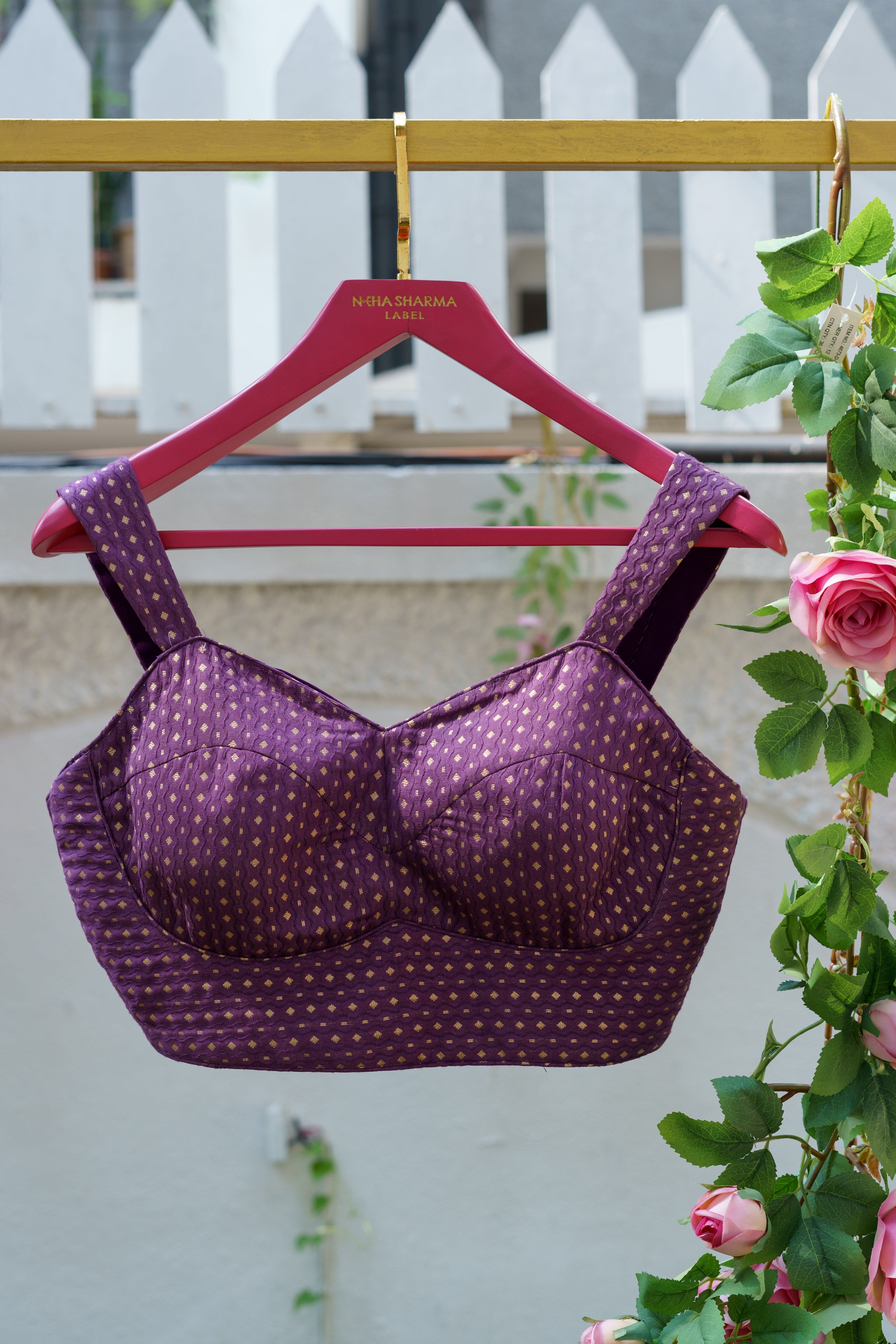 Royal Amethyst Brocade Blouse